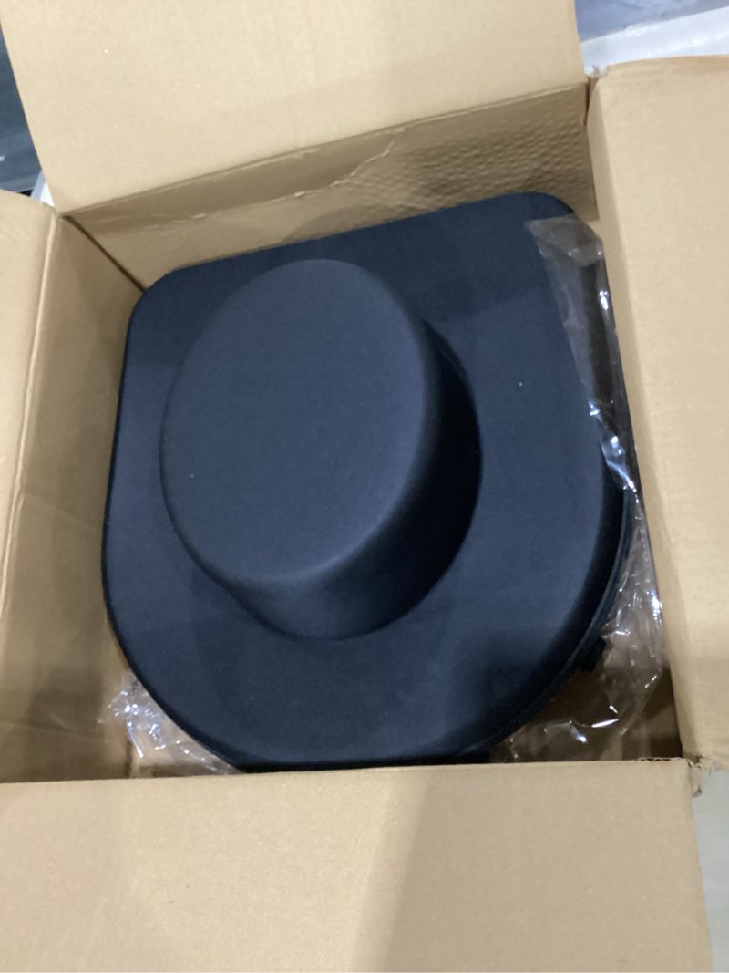 Condition photo showing Good Condition for cowboy hat case for travel - hard shell cowboy hat box, eva fedora storage organizer, crush-proof hat carrier bag with shoulder strap & luggage handle slot, fits wide brims, black