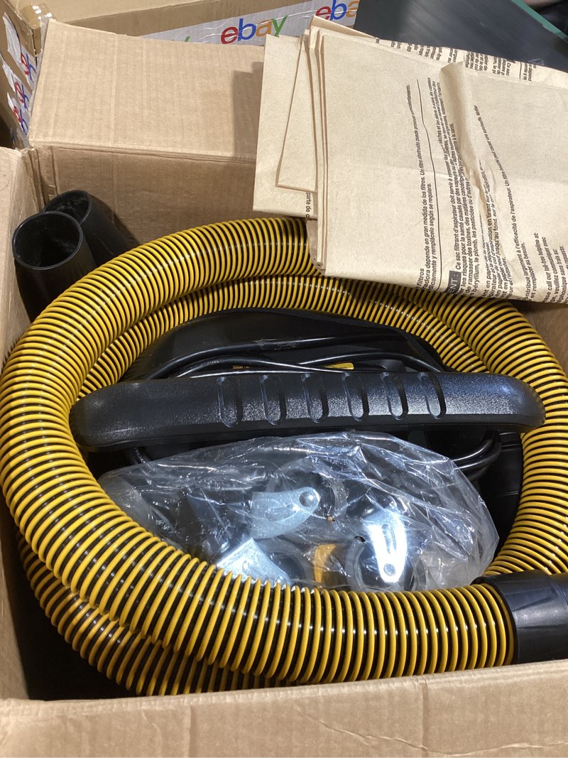 Condition photo showing Good Condition for dewalt 5 gallon 4 hp stealthsonic shop vacuum wet and dry dxv05s-qtb with 6 dust bags ultra quiet stainless steel wet/dry vacuum cleaner with powerful suction for garage, jobsite, and workshop