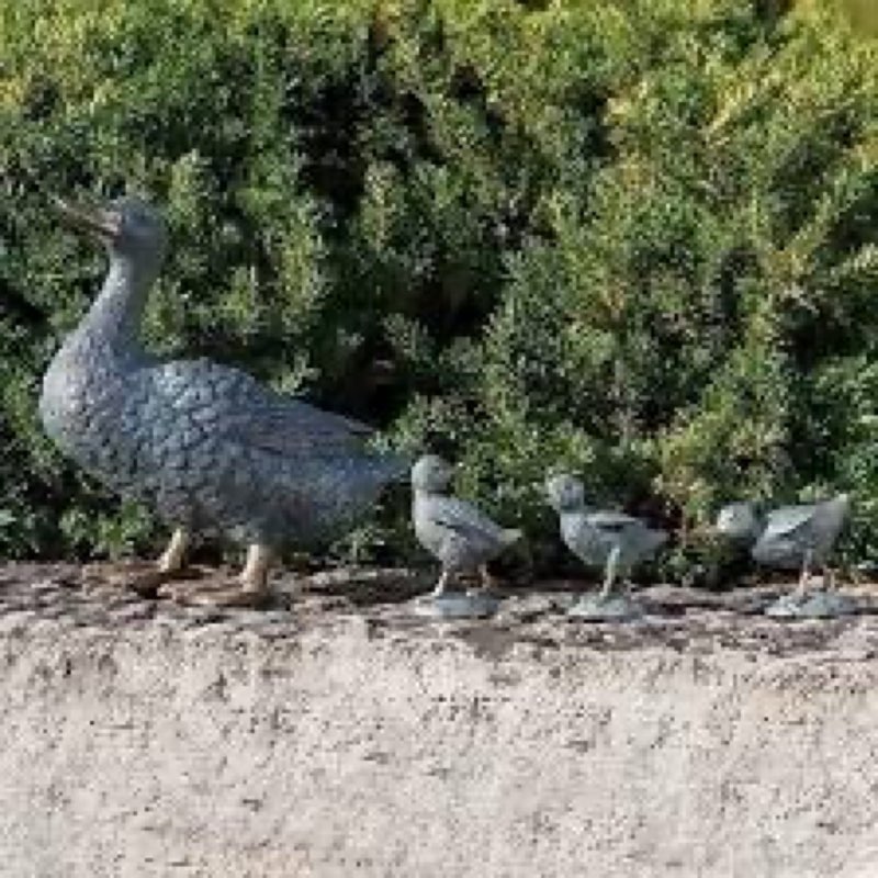 roman – mother duck with ducklings garden statues, set of 4 – 11.25" long outdoor yard decorations, cute animal figurines for garden décor