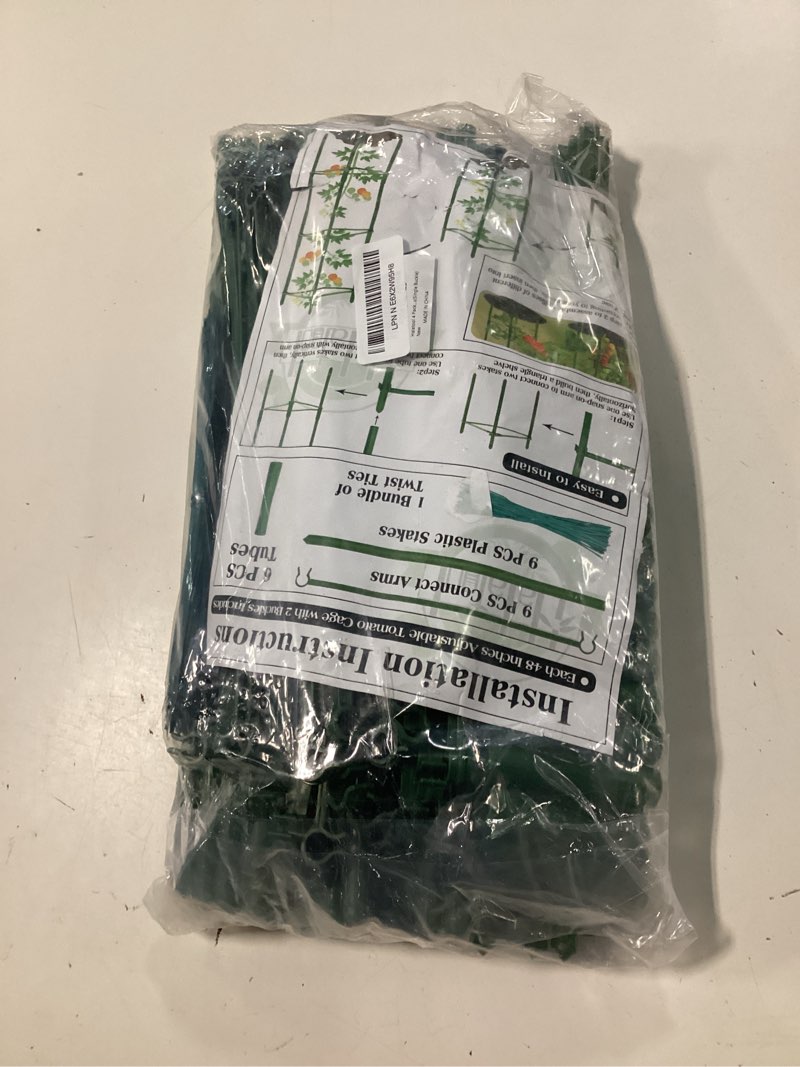 Condition photo showing Good Condition for halatool 4 pack tomato cages for garden, up to 48in (4ft) trellis | adjustable garden stakes tomatoe trellis for pots, tomatoes plant support for raised garden bed & climbing vegetables flowers
