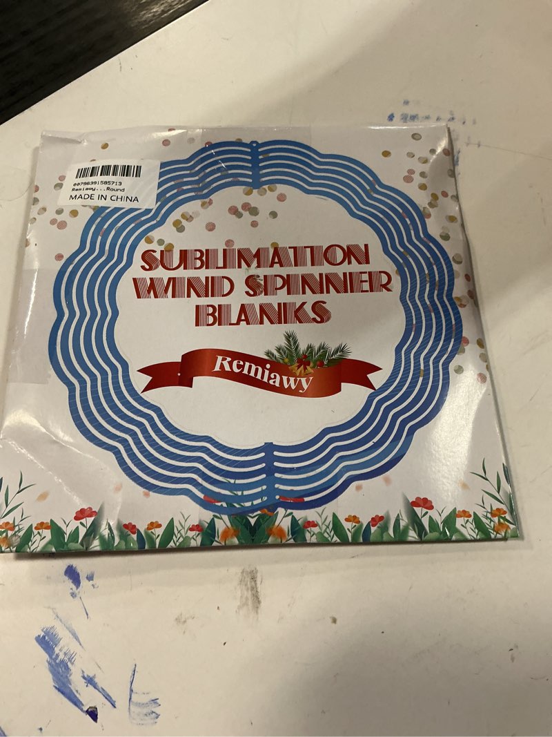 Condition photo showing New/Like New for 5 pack 8 inch sublimation wind spinner  diy 3d aluminum hanging wind spinner blanks for yard garden indoor outdoor porch decoration