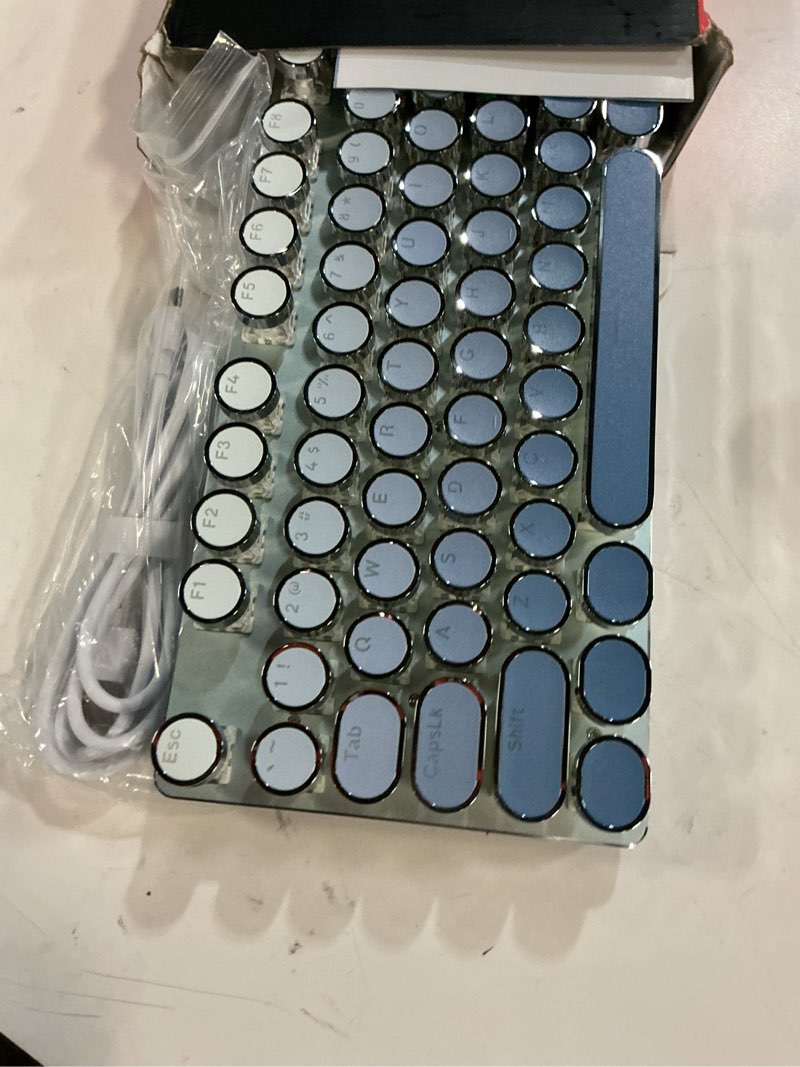 Condition photo showing Good Condition for EWEADN Typewriter Keyboard Wireless Mechanical Keyboard, 104 Keys Gradient Color Typewriter Keyboards with White Backlit, Anti-Ghosting, Blue Switch Bluetooth/2.4GHz/Wired Keyboards-Blue Gradient Blue