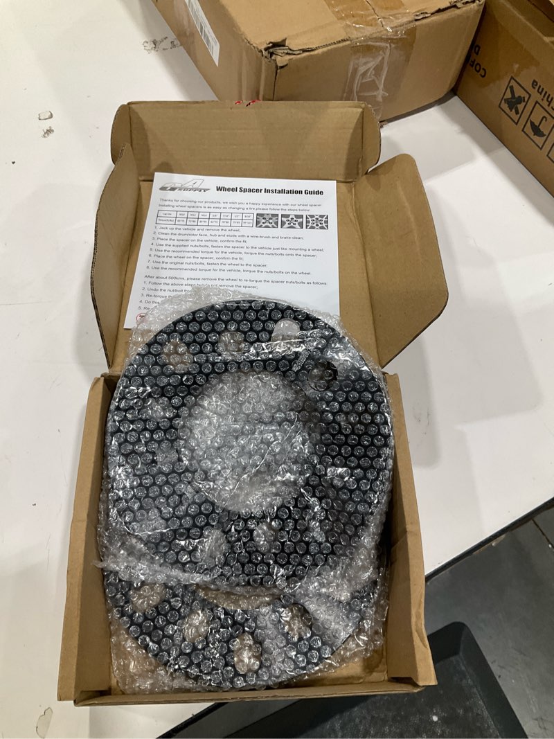 Condition photo showing Good Condition for gasupply 12mm (1/2inch) thickness 6x4.5 6x115 6x120 6x127 6x130 6x132 6x135 6x139.7 wheel spacers, forged black 6 lug universal wheel spacer adapters 87.5mm center bore, pack of 2 1/2" ( 12mm )thick 2 pack