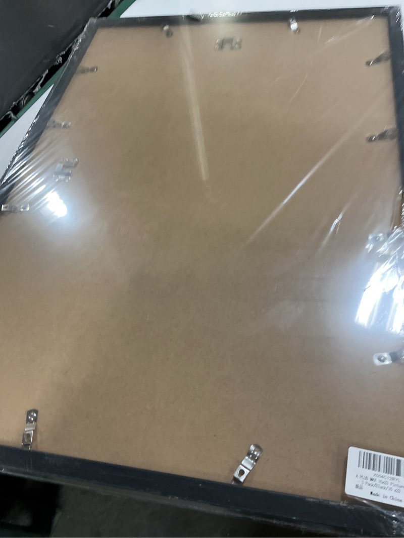 Condition photo showing New/Like New for a plus max 16x23 picture frame set of 3, black engineered wood frame for 16 x 23 inch picture poster photo, light weight 16 by 23 frame with wood-grain for wall - 3 pack/black/16 x23 black 16x23 3 packs