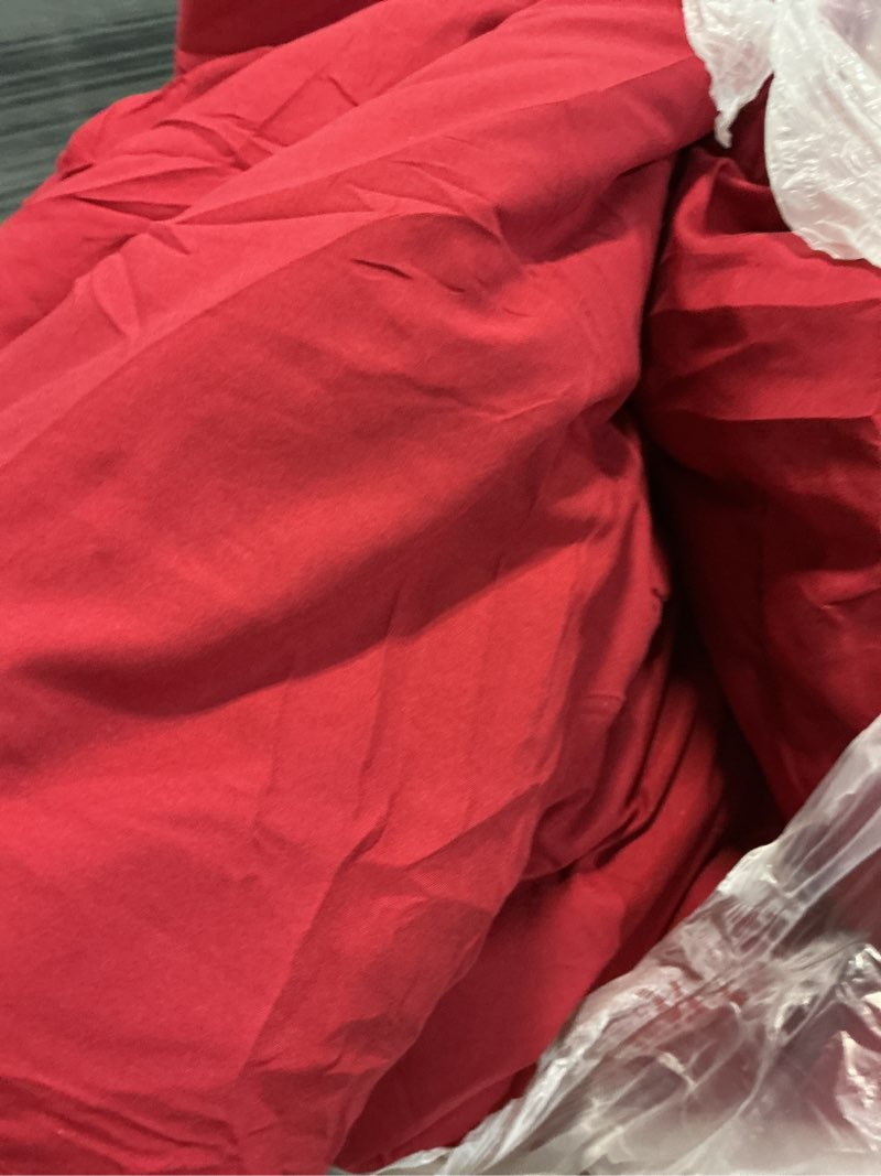 Condition photo showing As Is for Bare Home Bedding Duvet Cover Queen Size - Premium 1800 Super Soft Collection - Lightweight, Cooling Duvet Cover - Soft Breathable Bedding (Queen, Red) Queen 28 - Red (No Comforter)