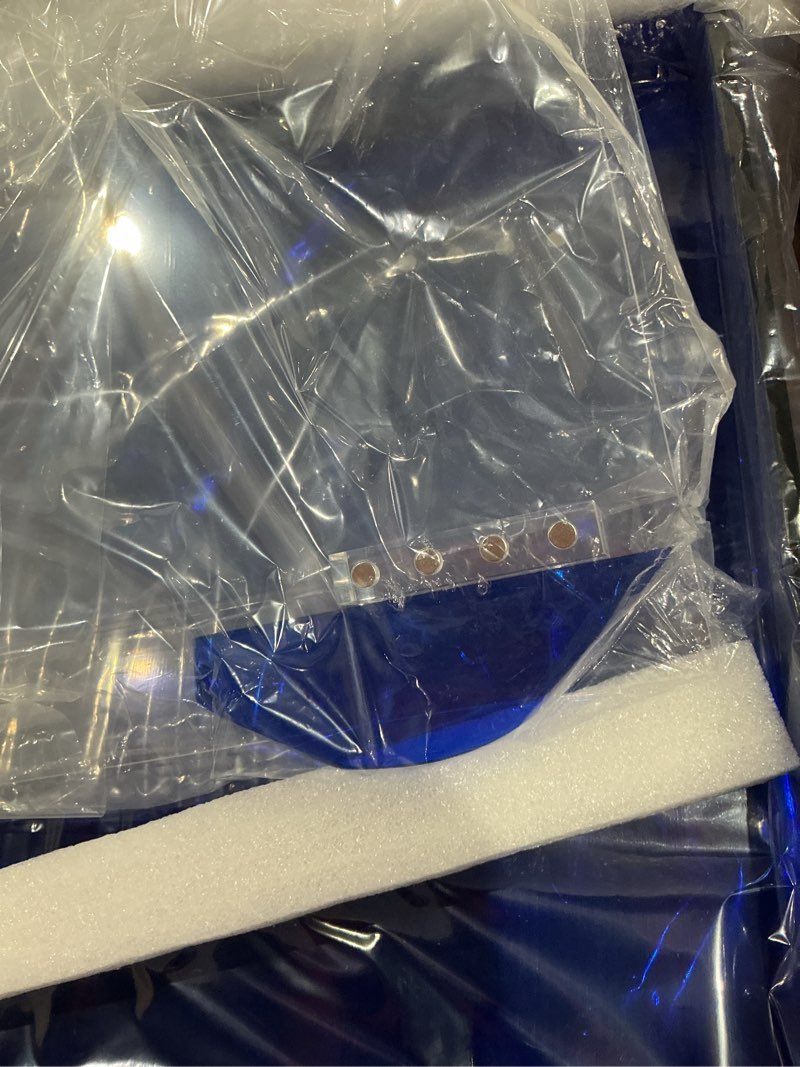 Condition photo showing As Is for (used, dmaged)11x14 acrylic picture frame for wall and tabletop neon floating photo frame with decorative bright color, klein blue 11x14'' klein blue-full color-1s