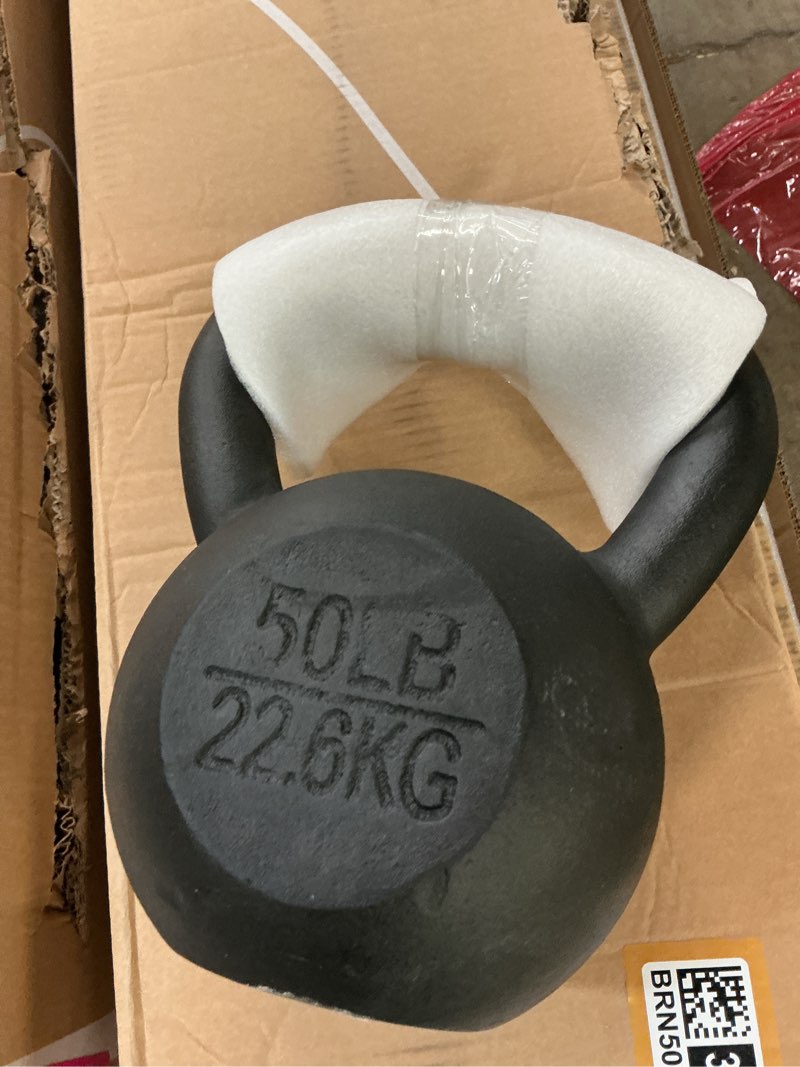 Condition photo showing New/Like New for yes4all cast iron kettlebell, strength training kettlebells 50 lbs