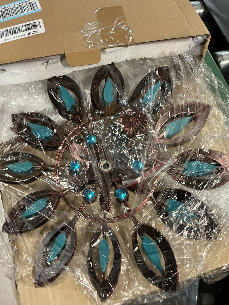 Condition photo showing New/Like New for wind spinners for outdoor yard decor, 360 degrees swivel outdoor metal wind spinner, 62" wind sculptures garden decor for patio lawn yard leaf-m medium