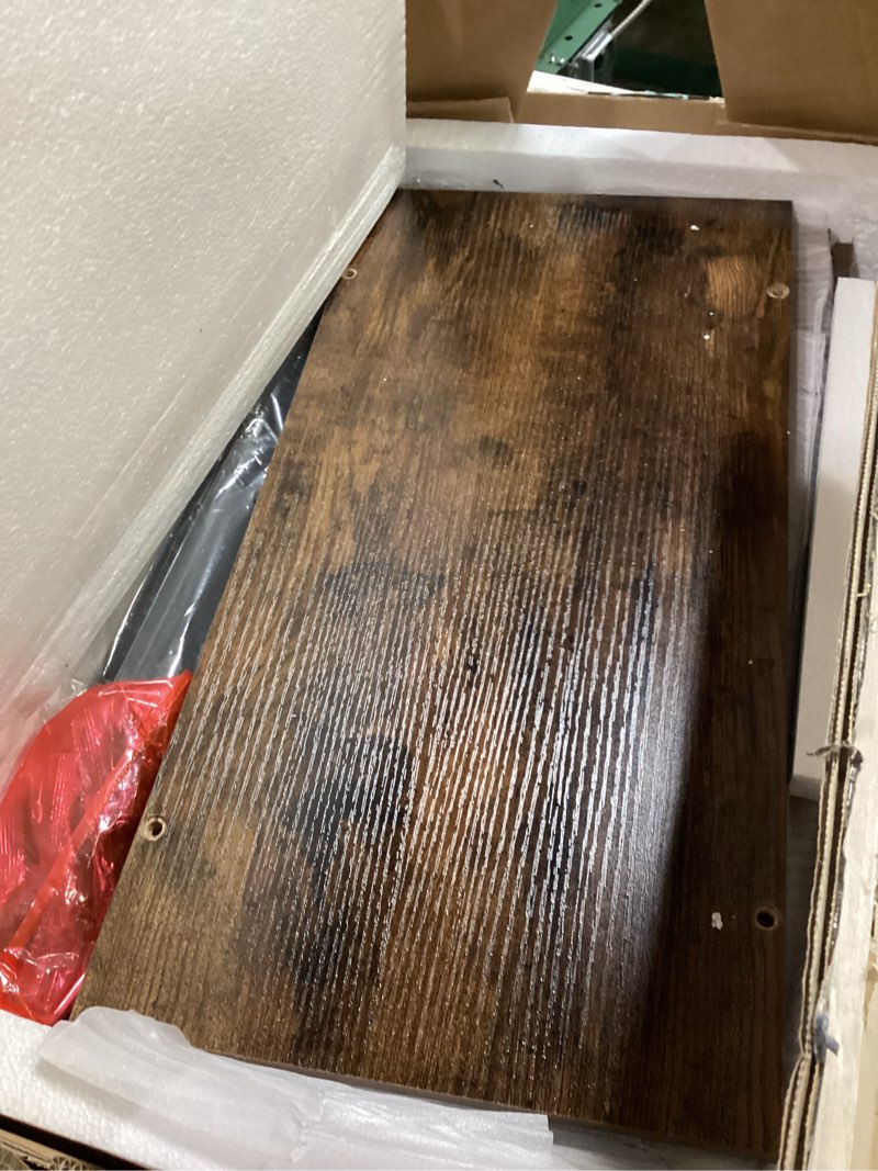 Condition photo showing Good Condition for hoobro end table with charging station, narrow side table with 2 drawer & usb ports & power outlets, nightstand for small spaces, for living room, bedroom, rustic brown and black bf541bz01