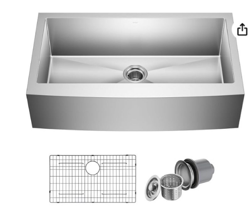 kraus khf200-36 standart pro kitchen stainless steel sink, 36 inch round apron single bowl