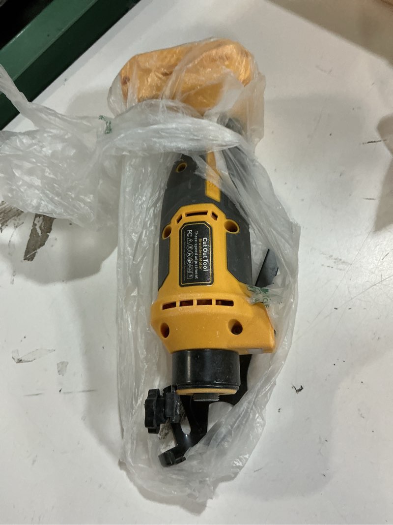 Condition photo showing As Is for ecarke cordless drywall cutting tool compatible with dewalt battery: ecarke up to 30000 rpm brushless router 20v saw with 3 speed adjustable,drywall rotary tool for sheetrock,wood,plywood(tool only) compatibility with dewalt 20v battery
