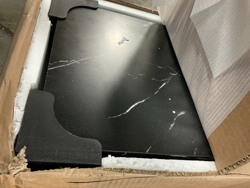 Condition photo showing Good Condition for Tribesigns 70.9 Inch Extra Long Sofa Table?Black and Gold Console Table with Faux Marble Tabletop, M