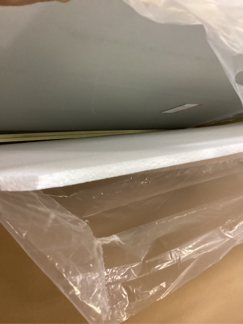 Condition photo showing Good Condition for TokeShimi Gold Bathroom Mirror for Wall 40 x 30 Inch Rounded Corner Rectangle in Aluminum Alloy Metal Frame Deep Set Design Hangs Horizontal Or Vertical Farmhouse 30"L x 40"W Rectangle Brushed Gold