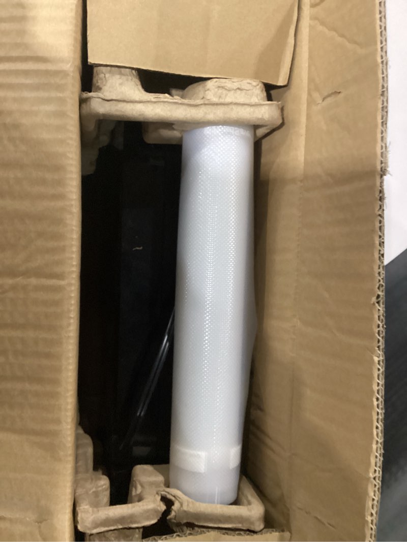 Condition photo showing New/Like New for FoodSaver PowerVac Compact Vacuum Sealing Machine Stainless Steel & Black Vertical Storage VS0150 | Preserves freshness reduces bag waste for both dry and wet food
