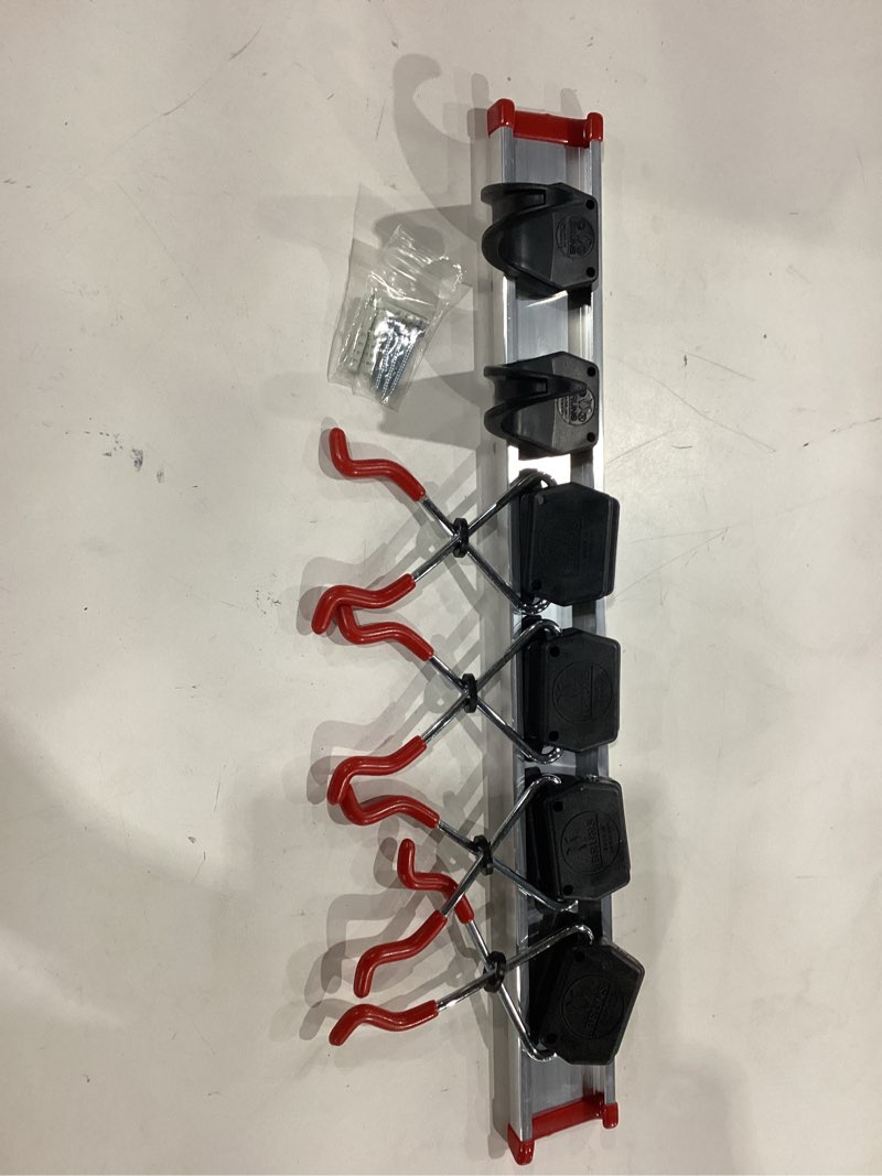 Tool Rack, 0.5m (19in) with 4 Tool Holders and 2 Hooks, Broom Holder, Garden, Tool Organizer Wall Mount, Closet Storage, Kitchen Rack, Home Organization and Garage Organizer