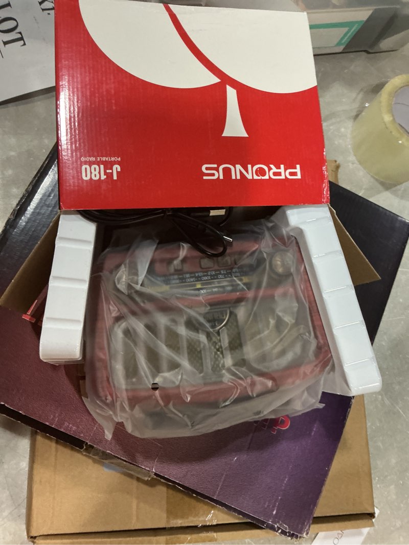 Condition photo showing New/Like New for prunus j-180 vintage retro radio bluetooth speaker with stereo sound, am fm radio portable with loud volume, bt5.0, tf card & mp3 player, rechargeable speaker