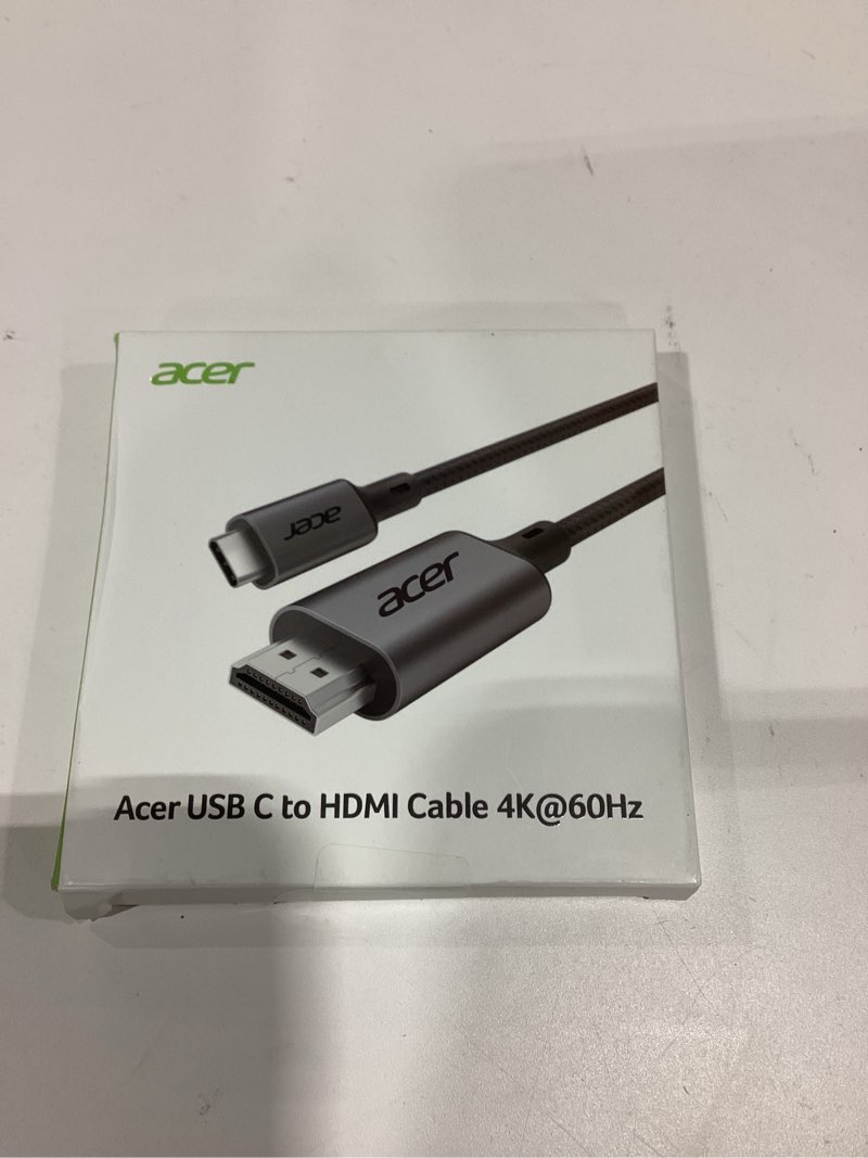 Condition photo showing New/Like New for Acer USB C to HDMI Cable for Home Office 3.3FT (4K@60Hz), High-Speed Type C to HDMI 2.0 Braided Cord, Thunderbolt 4/3 Compatible with MacBook, iPhone 16/15 Pro/Max, iMac, iPad Pro, Galaxy S24, Surface