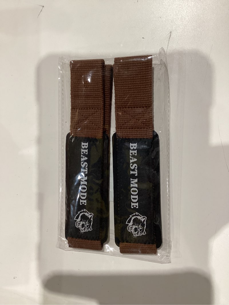 Condition photo showing New/Like New for TECEUM Lifting Straps for Weightlifting Gym Strength Training - Wrist Straps with Neoprene Padded Cotton - Men & Women – Ideal for Powerlifting, Bodybuilding & Deadlifts Brown 18" - Beast Mode