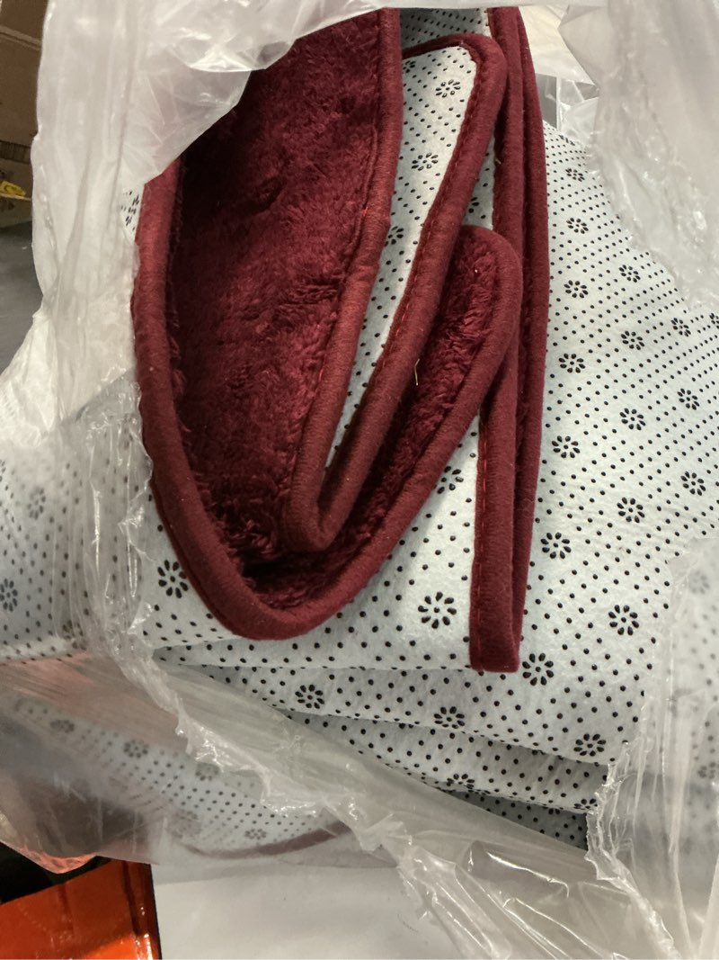 Condition photo showing As Is for fluffy burgundy red rugs for bedroom, 4x6 feet dark red area rug for living room, soft shaggy plush cute floor carpet for boys kids girls bedroom, non slip and washable carpets for home decor 4' x 6' (rectangular) a-wine red