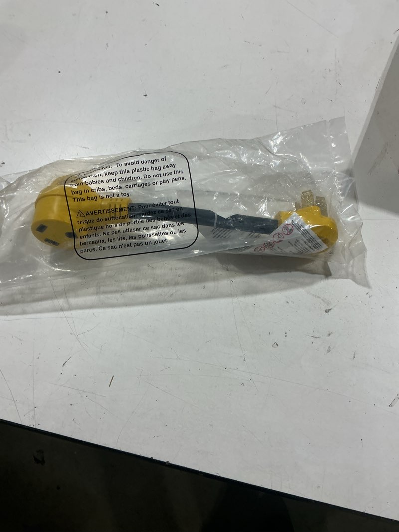 Condition photo showing Good Condition for nema 10-50p male to tt-30r ac power adapter cord, 125 volt | stw 10 awg/3c, 3 prong 50 amp stove oven range male to 30 amp rv generator female adapter, etl listed