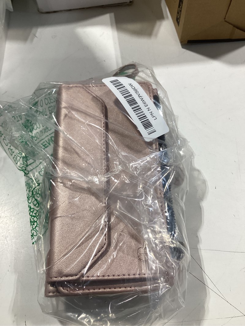 Condition photo showing Good Condition for strapurs for iphone 15 pro max detachable wallet case compatible with magsafe, rfid blocking 9-card holder zipper strap lanyard pu leather magnetic phone case for iphone 15 pro max 6.7", rose gold