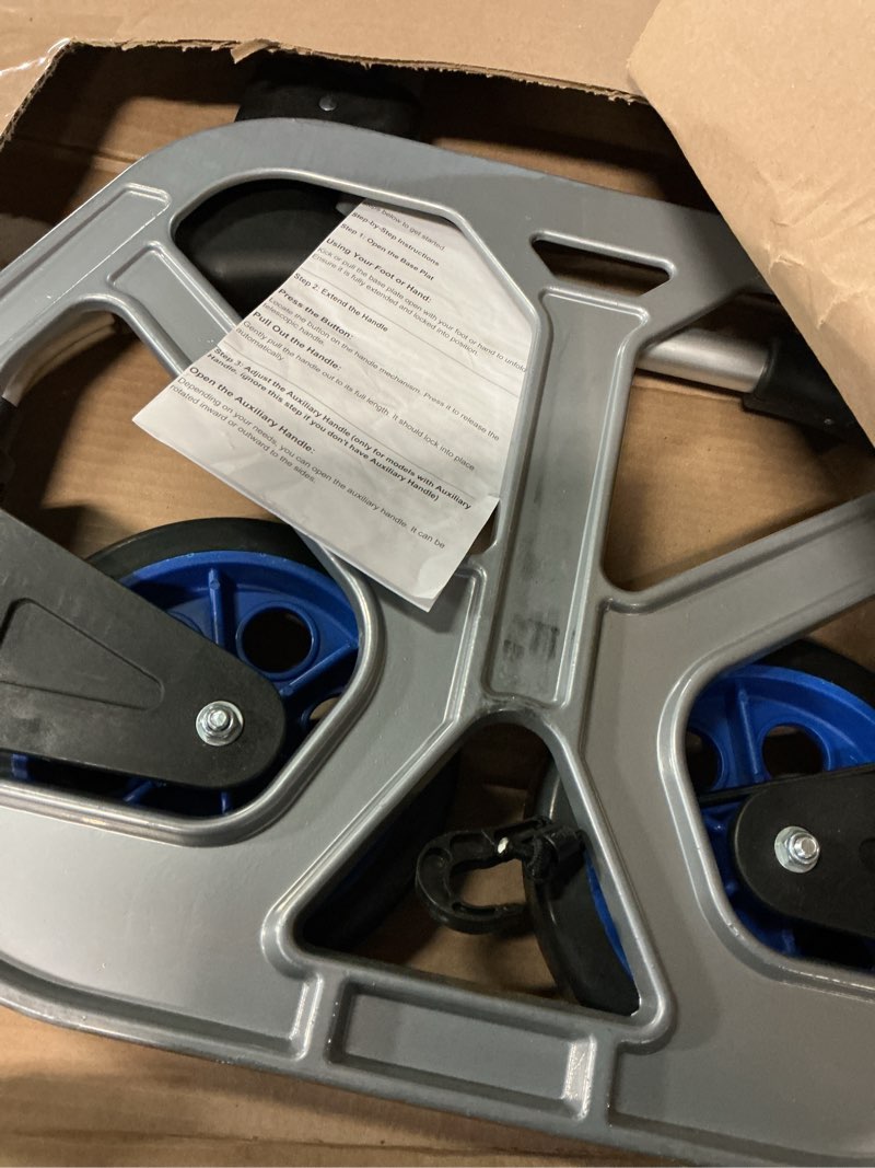 Condition photo showing Good Condition for Similar Leeyoung Folding Hand Truck and Dolly,309 lb Capacity Aluminum Portable Cart with Telescoping Handle and PP+EVA Wheels Blue 309lb