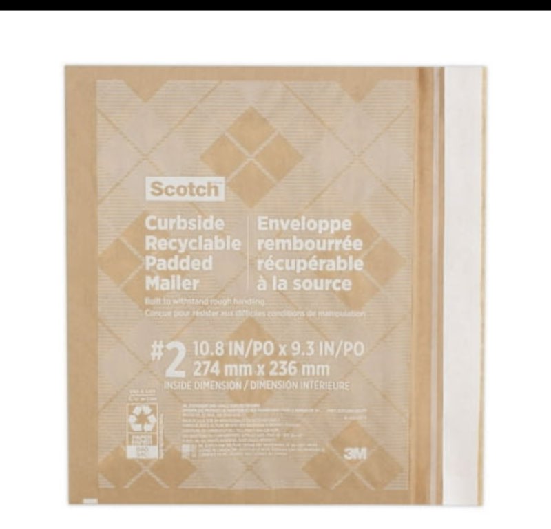 3m cr21 curbside recyclable padded mailer  #2  self-adhsve closure  interior dimensions: 10.8ae x 9.3ae  natural kraft  100/carton
