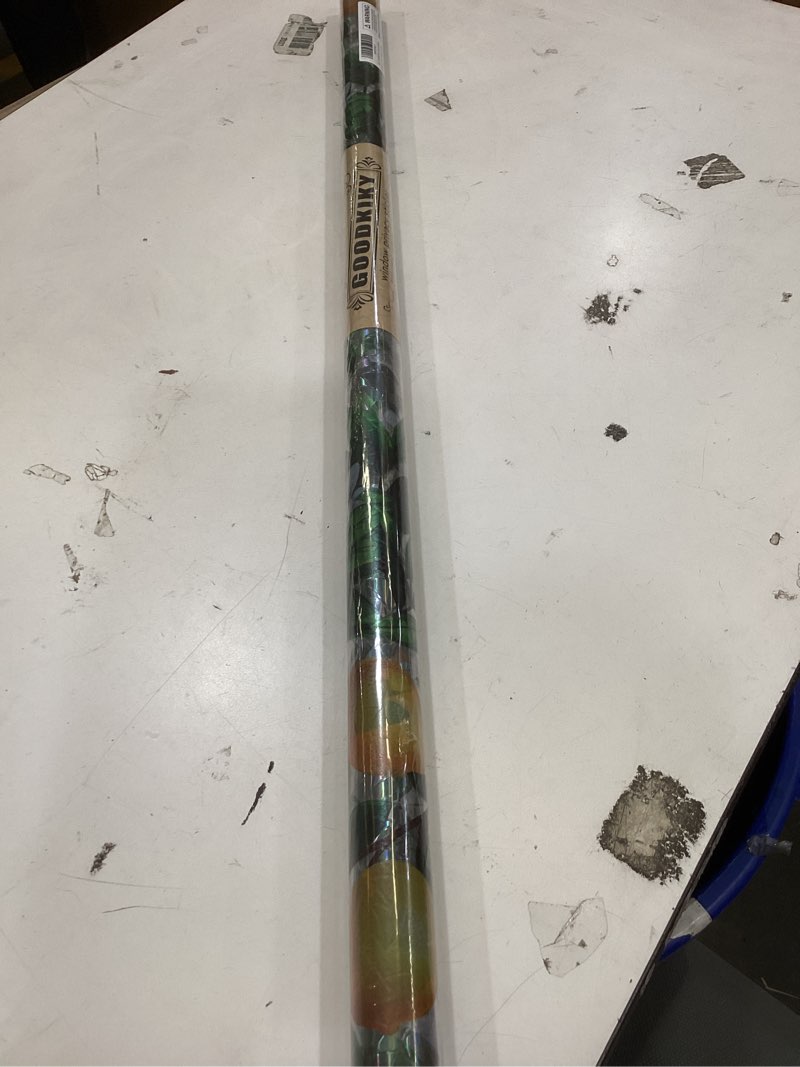 Condition photo showing New/Like New for stained glass window film, rainbow privacy, one way decorative tint, static cling, renter friendly for home bathroom door rainbow lemon tree 35.5*78.5
