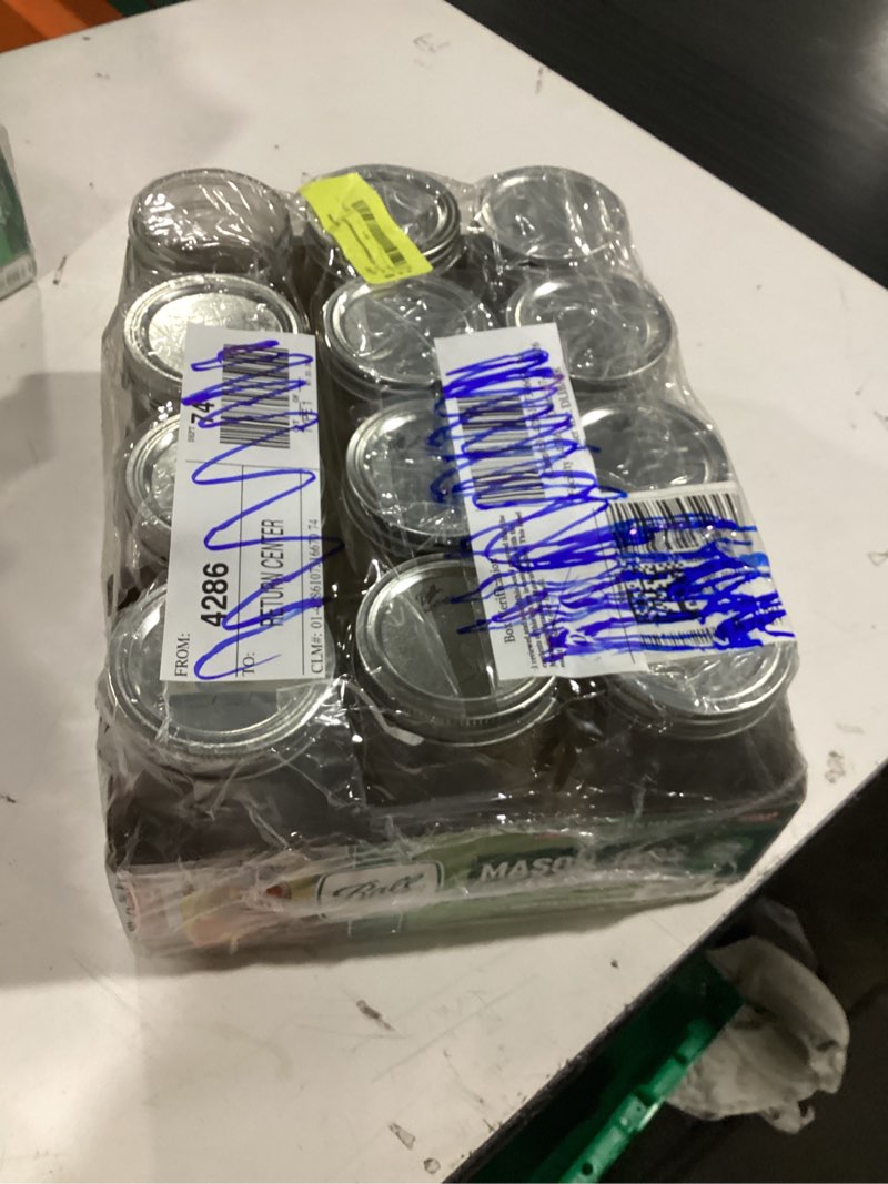 Condition photo showing As Is for ball regular mouth 16oz pint mason jars with lids & bands, 12 count