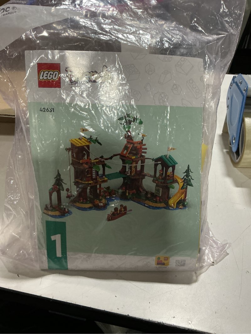 Condition photo showing As Is for Tree House Building Set Compatible with Lego Friend, 947 PCS Adventure Camp Building Toy, Forest House Building Kit Birthday Gift for Adult Age 14+ Years