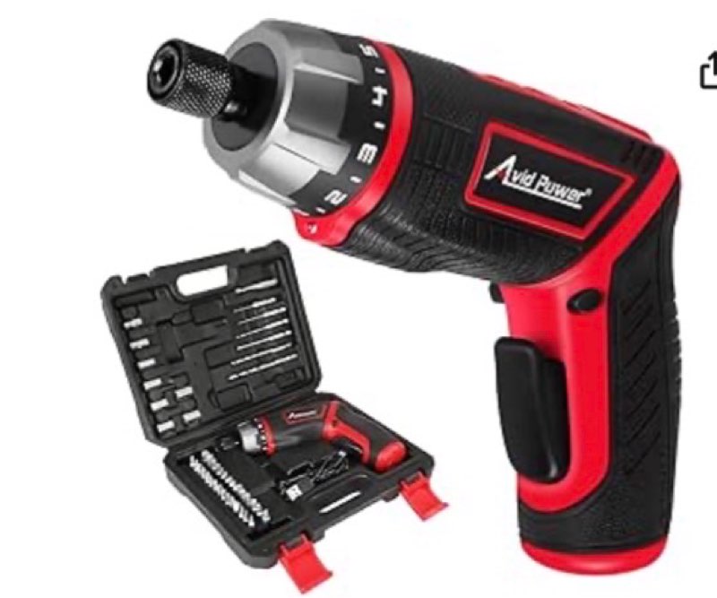 JOHNSWELL 3.6V (RED) CORDLESS SCREWDRIVER 32+1pc USB Small Power Screwdriver Set.