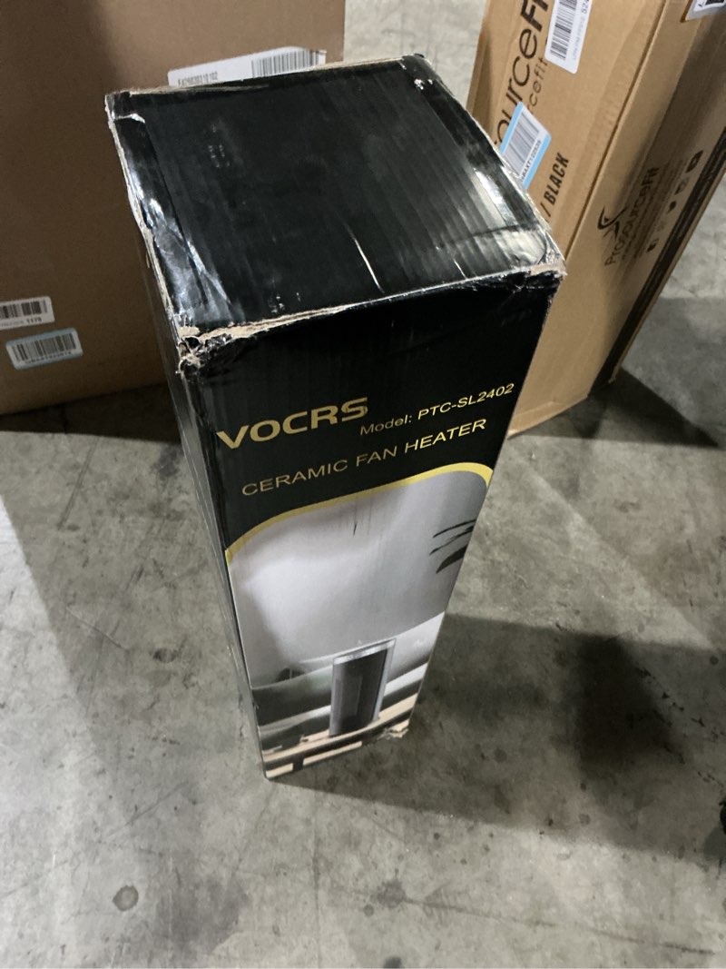 Condition photo showing New/Like New for space heater for indoor use with remote - 70° oscillating tower electric heater, 24 inchs, 12h timer, 1500w quiet ptc ceramic heating with thermostat, fast safety heat for office, home, bedroom