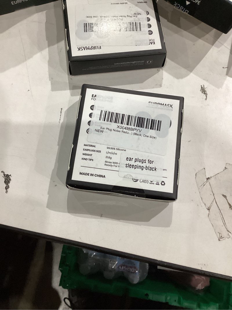 Condition photo showing New/Like New for Ear Plugs for Sleeping Noise Cancelling, Reusable Silicone Ear Plugs for Noise Reduction with 8 Ear Tips, Earplugs for Sleep, Concerts, Travel, Snoring (Black, One Size) Black 1 pair (Pack of 1)