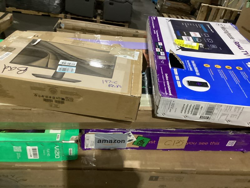 Condition photo showing As Is for Pallet lot broken tv’s & monitors