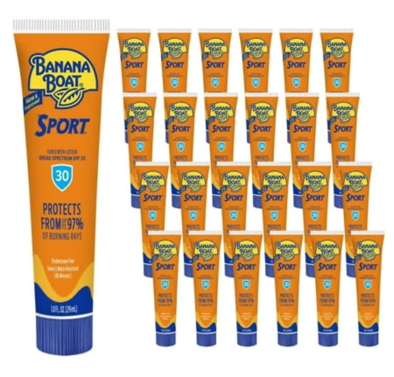 Banana Boat Sport Ultra SPF 30 Sunscreen Lotion  1oz  24ct | Travel Size Sunscreen  Banana Boat Suns