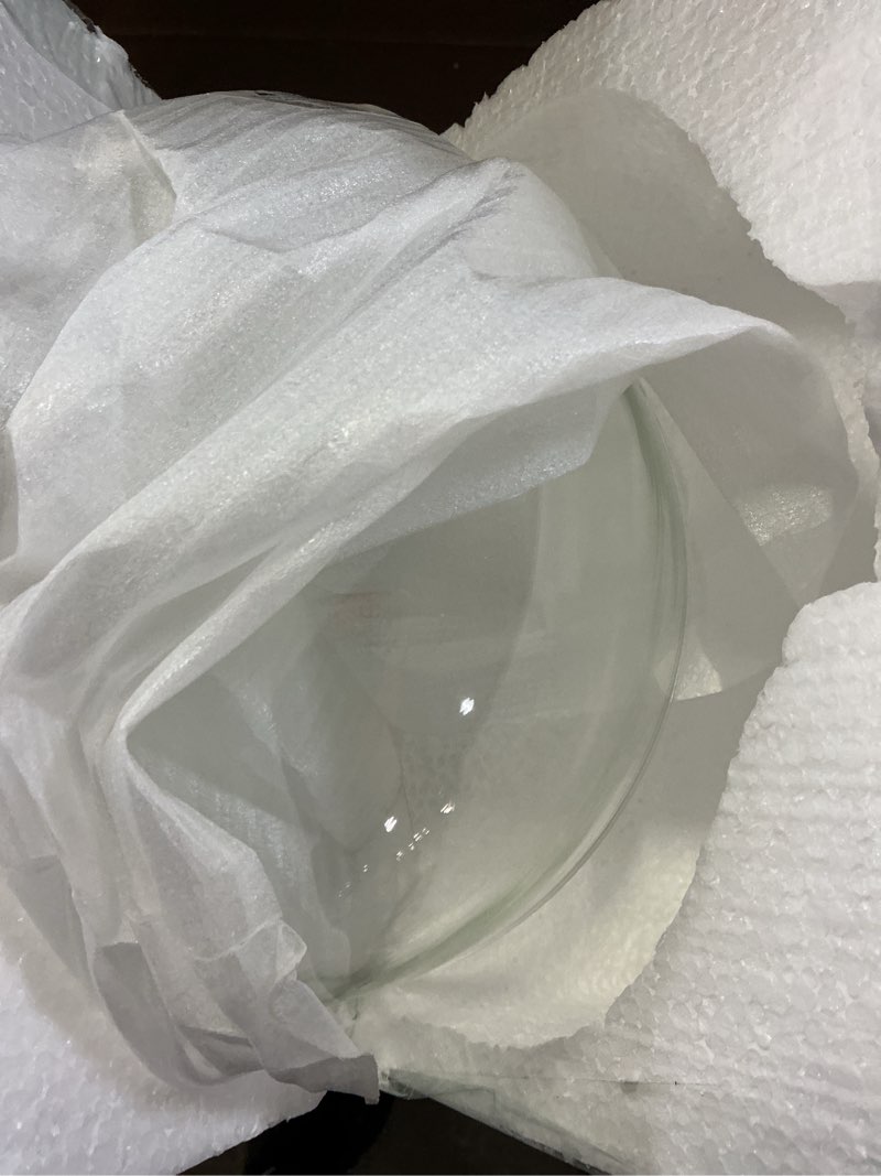Condition photo showing Good Condition for mygift 8.7 inch round glass cake dome cover, pastry display cloche with knob handle, cake stand lid