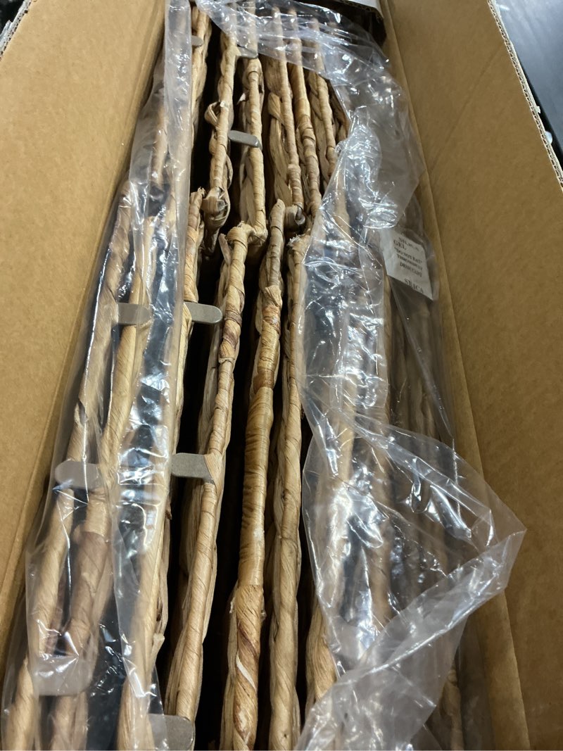 Condition photo showing New/Like New for 12x12in storage baskets set of 4 water hyacinth baskets,foldable handwoven storage cubes,wicker cube baskets laundry organizer totes for home