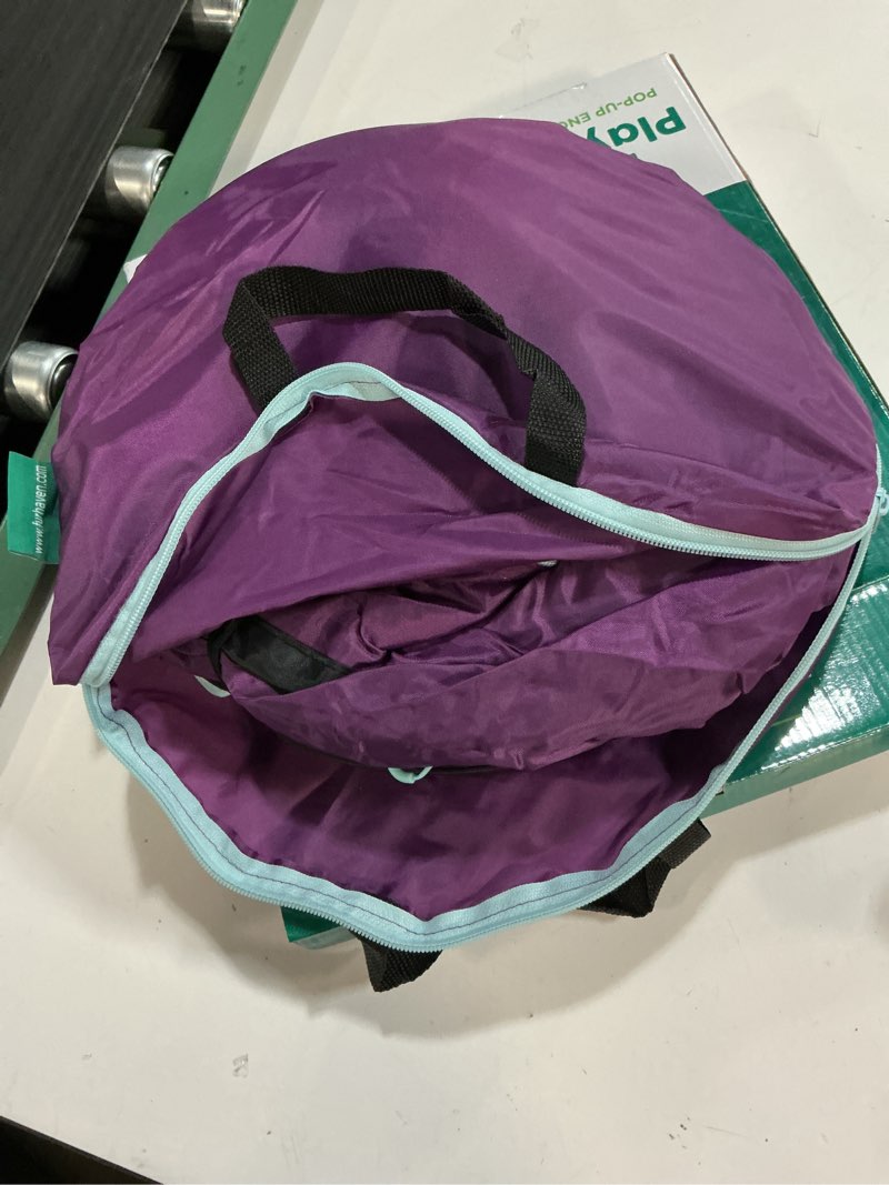 Condition photo showing New/Like New for furhaven portable pet playpen for dogs & cats, foldable indoor kitten playpen with mesh sides, pop up travel dog pen, x-large, purple purple extra large