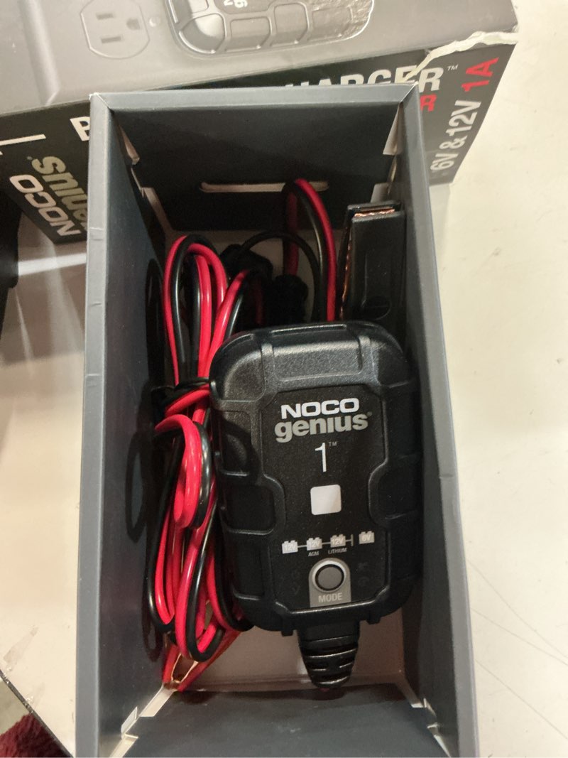 Condition photo showing Good Condition for noco genius1: 1a 6v/12v smart battery charger – automatic maintainer, trickle charger & desulfator with overcharge protection & temperature compensation – for lead-acid & lithium batteries