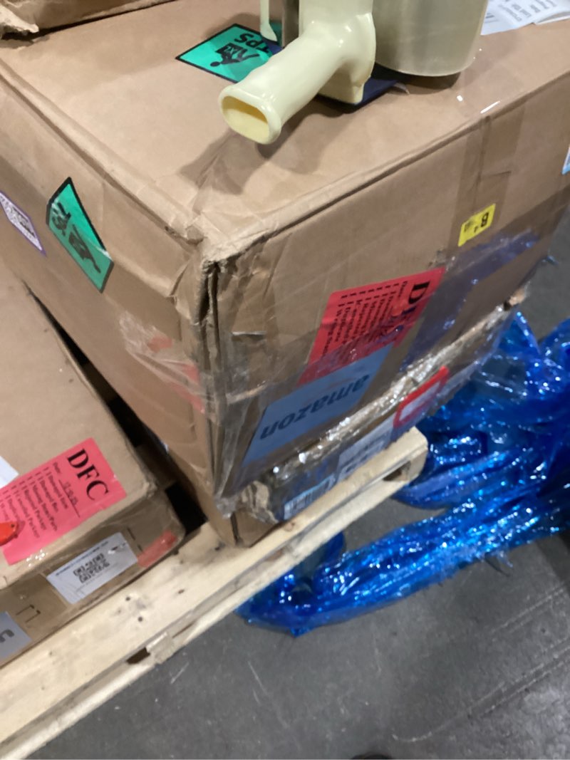 Condition photo showing As Is for Amazon Basics Sturdy Foldable Plastic Chair, Portable, 350-Pound Capacity, White, 6-Pack