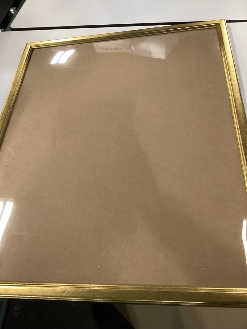 Condition photo showing Good Condition for Wood 24x30 Frame Gold, Ornate Natural 30x24in Poster Picture Frame, Modern Golden 24 x 30inch Gallery Wall Photo Frame with HD Plexiglass, Horizontal Vertical Wall Mounting Display 1pcs Gold 24x30