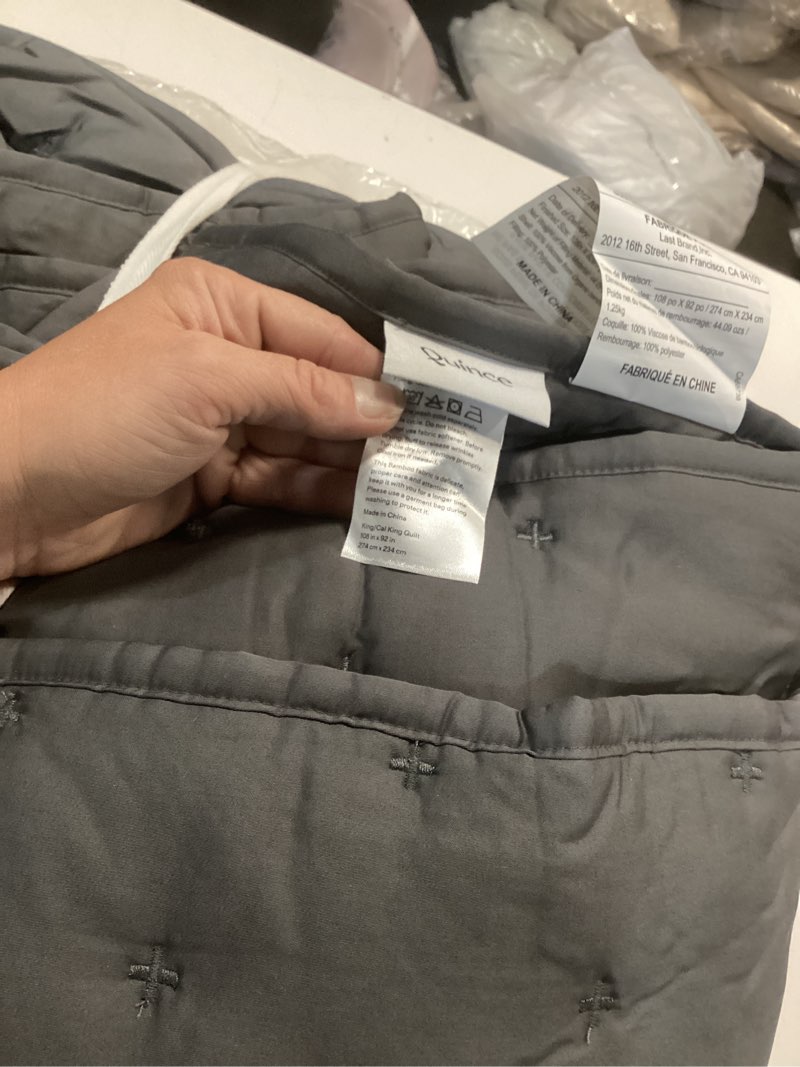 Condition photo showing New/Like New for european linen duvet cover, king/cal king, charcoal 