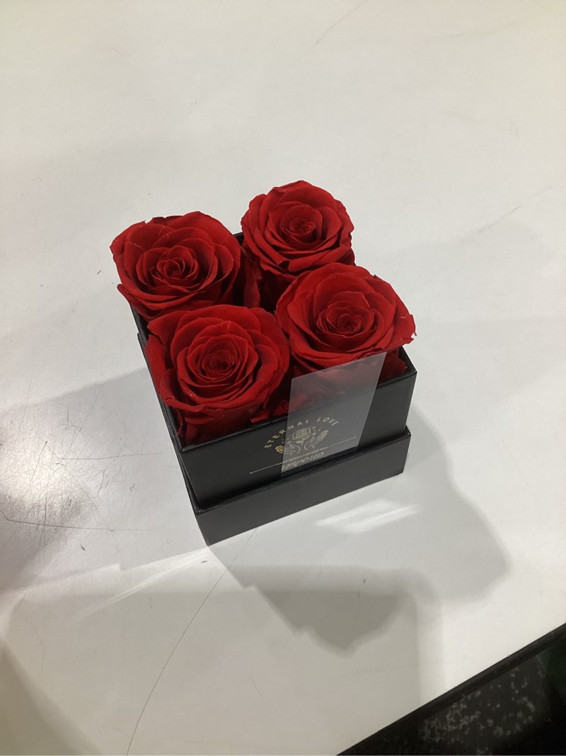 Condition photo showing Good Condition for impouo preserved rose, mothers day roses in a box, forever preserved roses gift for mom, birthday gifts for women/mom/girlfriend/wife/grandma/her red