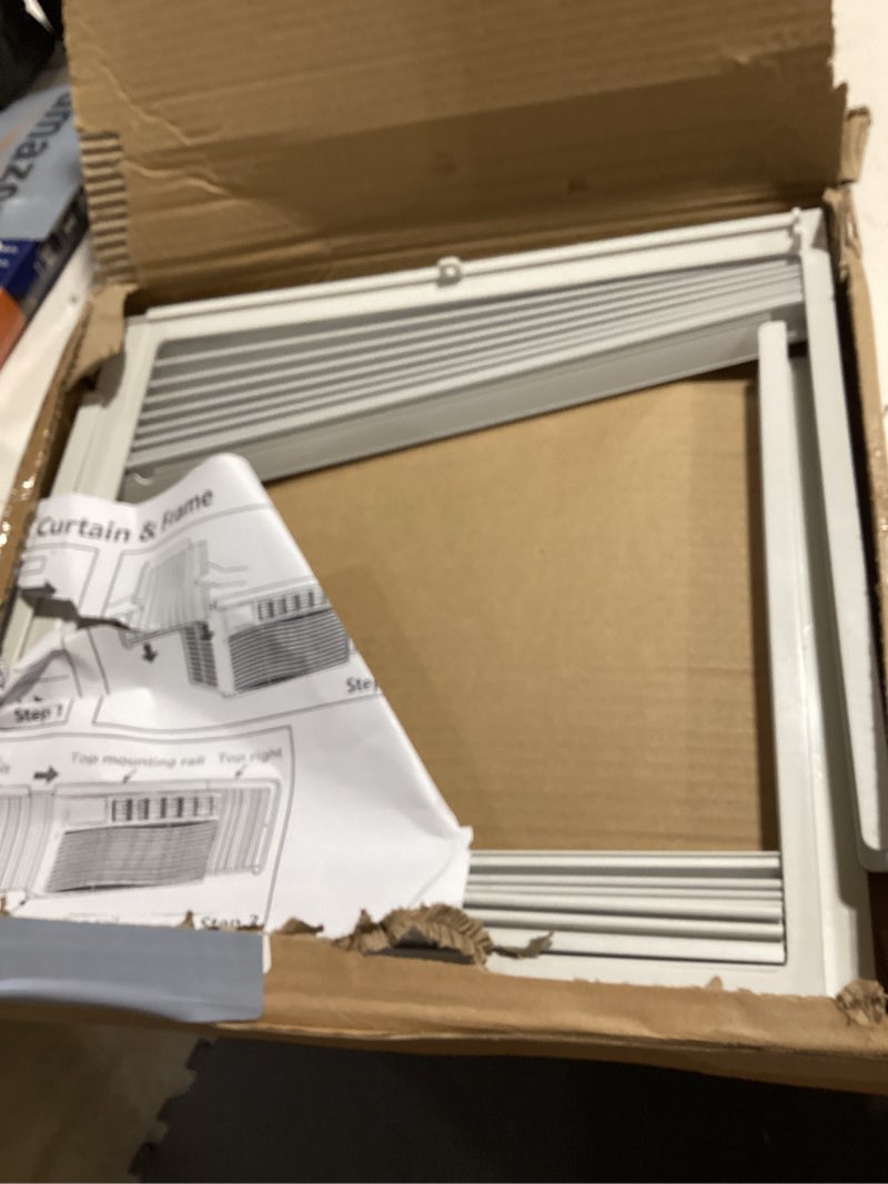 Condition photo showing As Is for lbg products window air conditioner side panel and frame set,ac accordion filler kit,fits most 8000btu window air conditioners,ac side panels frame kit