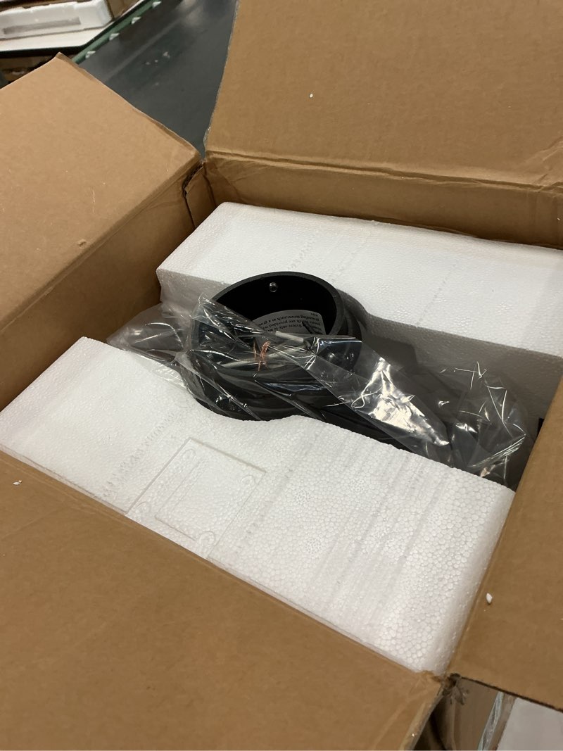 Condition photo showing Good Condition for zeyu Modern Outdoor Post Light Fixture, 16 Inch Exterior Pole Light, Die-Cast Aluminum in Black Finish, Clear Glass Shade, Outdoor Pillar Light for Porch Garden, 20068P-L BK Black Large