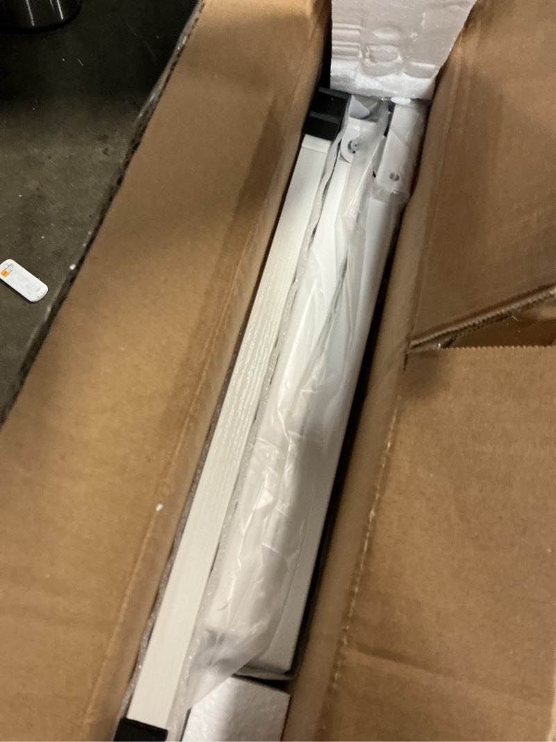 Condition photo showing Good Condition for wohomo folding desk, 31.5" small desk for small spaces, easy assemble foldable computer desk for laptop, mini portable working table narrow wooden writing workstation for home office, white small size:31.5 x 15.7 white