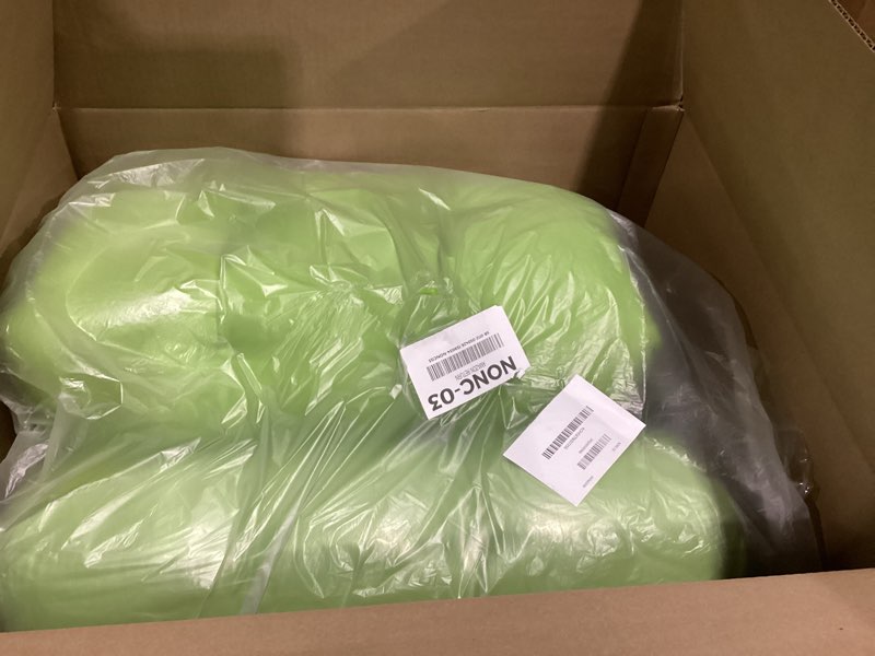 Condition photo showing As Is for sintuff 4 pcs 44 x 21 x 4 outdoor chair cushion patio chair cushions seat/back tufted pillow with ties water resistant replacement indoor patio furniture outdoor furniture (solid color,fruit green) solid color fruit green 4