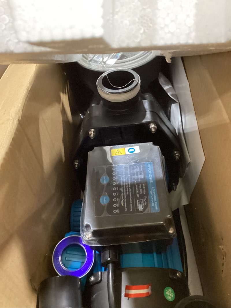 Condition photo showing Good Condition for vivohome self primming in/above ground swimming pool pump w 1.25'' & 1.5" & 2.0'' unions energy saving w/strainer baske, 7140 gph 2.0 hp w/ timer