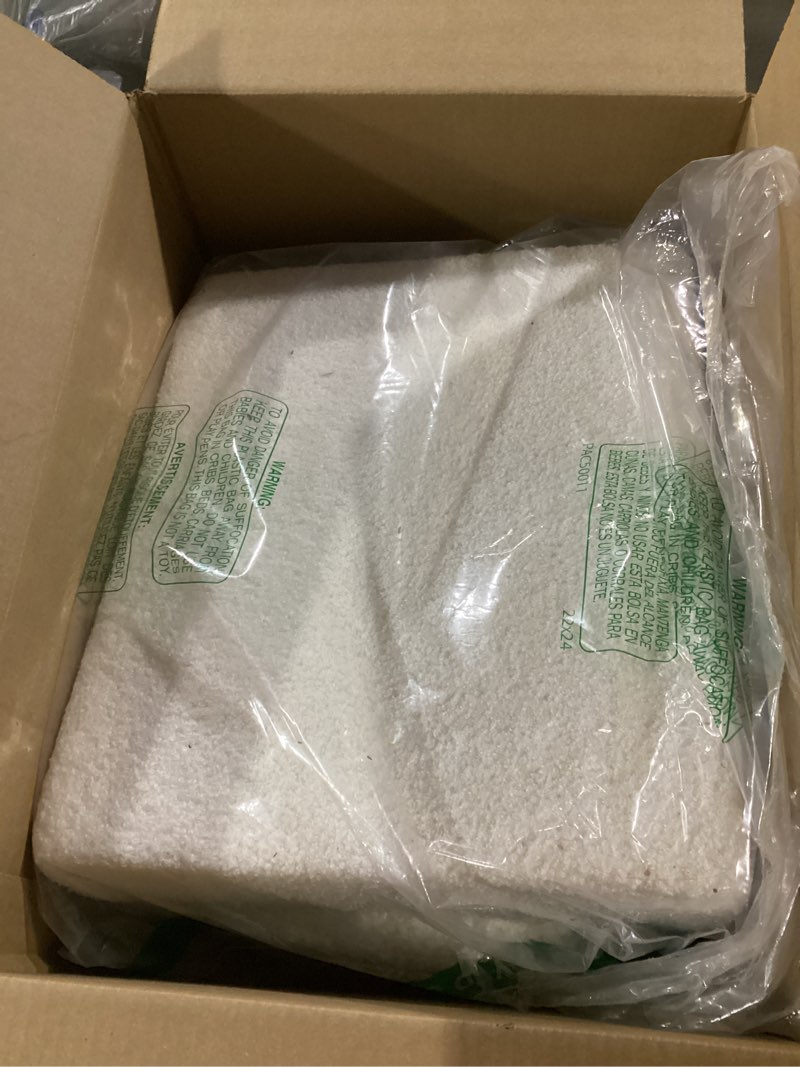 Condition photo showing New/Like New for carolmade small foot stool ottoman footstool with legs under desk footrest for living room bedroom and office, soft ivory white soft ivory white 11"d x 15.4"w x 8.3"h