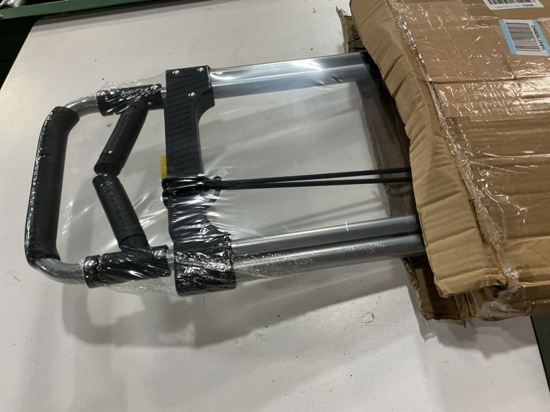 Condition photo showing New/Like New for teprovo folding hand truck dolly cart,340lb capacity portable aluminum dolly cart with telescoping handle and 7 inch rubber wheels for moving,shopping,travel,office use